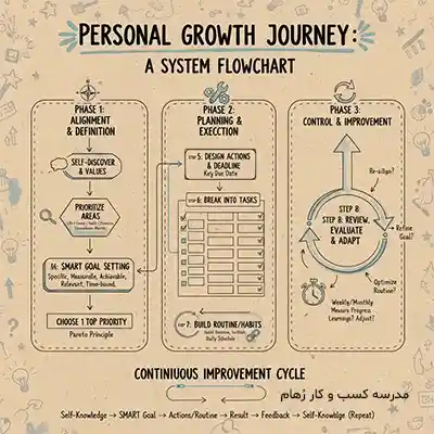 مدل سه فازی طراحی نقشه راه فردی DT-PT و اجزا آن چگونه نقشه راه فردی طراحی کنیم؟ استفاده از تکنیک DT-PT با تفکر سیستمی