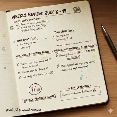 یک نمونه ژورنال نویسی مؤثر و هوشمند برای نقشه راه ژورنال نویسی چیست؟ یک نمونه ژورنال نویسی برای تدوین نقشه راه